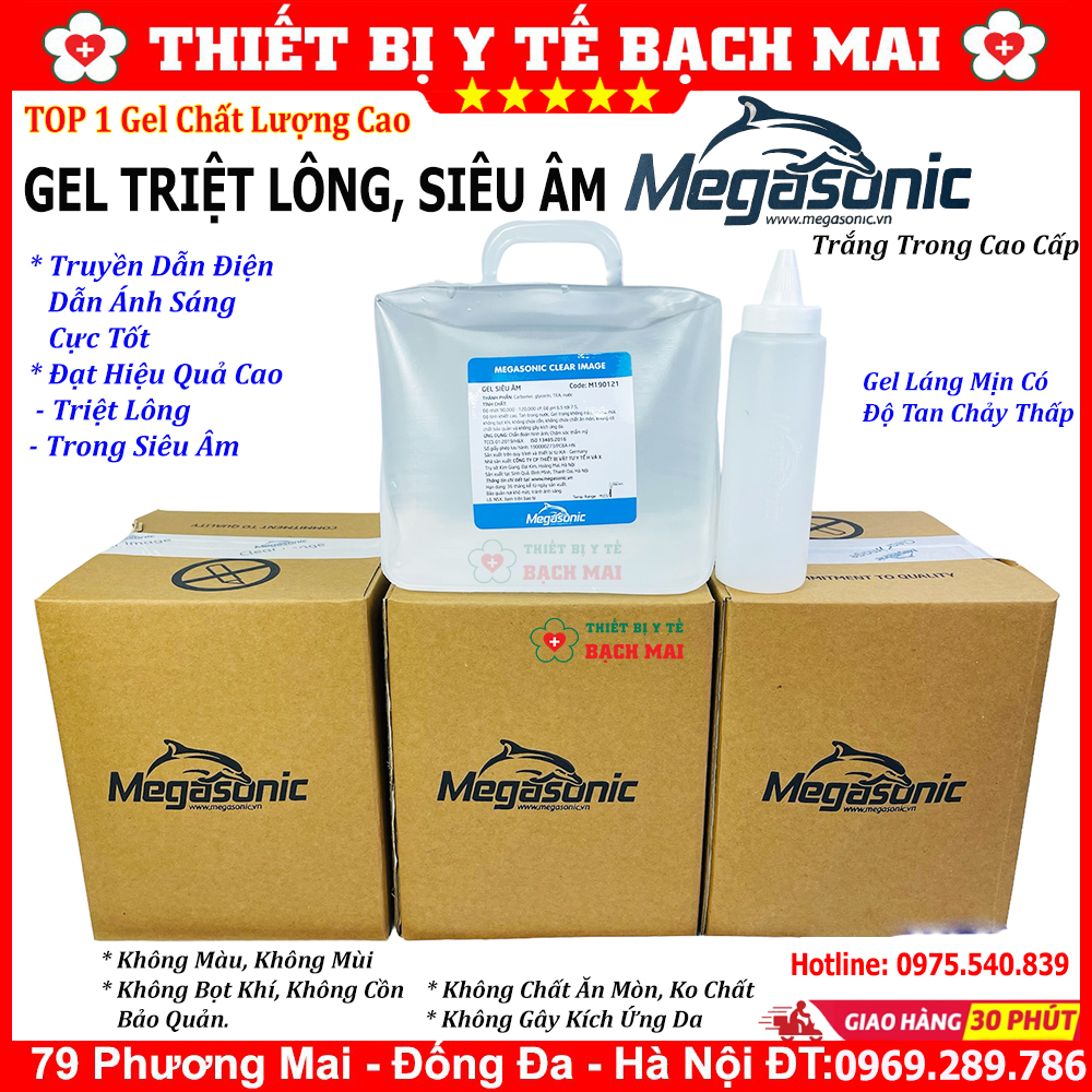 Gel triệt lông megasonic trắng cao cấp - gel siêu âm