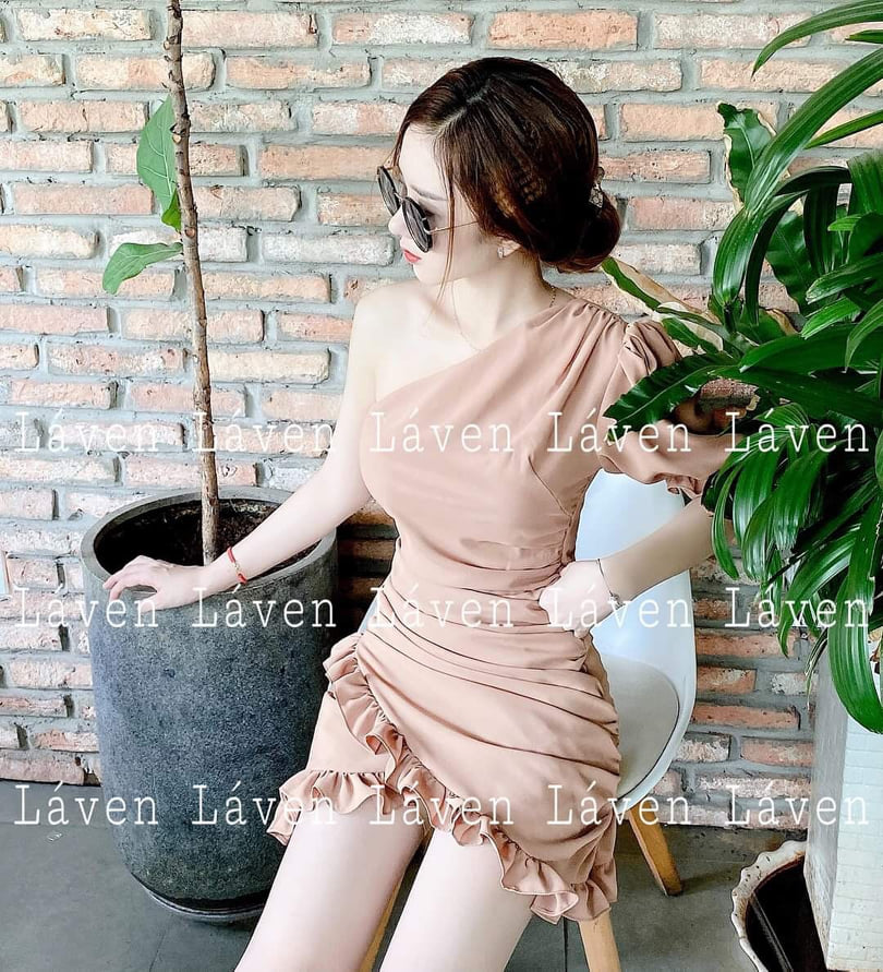 [HCM]VÁY LỆCH VAI NHÚN BÈO TÔN DÁNG THỜI TRANG NỮ KIPI