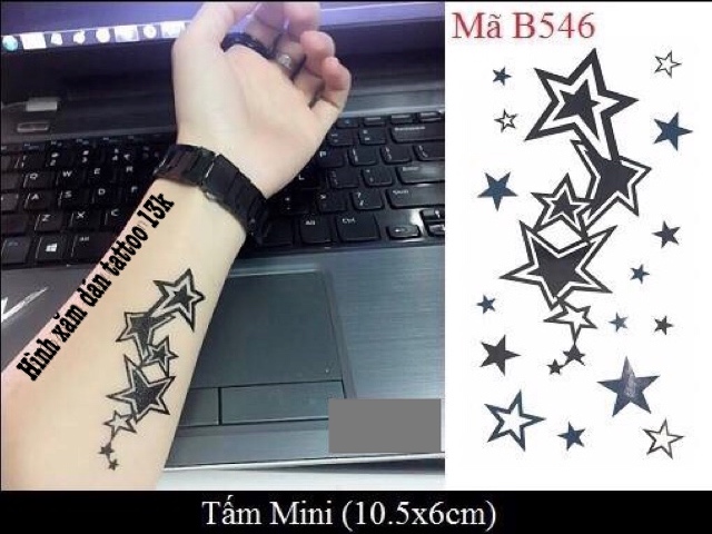 Combo 6 tấm ình xăm ngôi sao MX-134 10x6cm