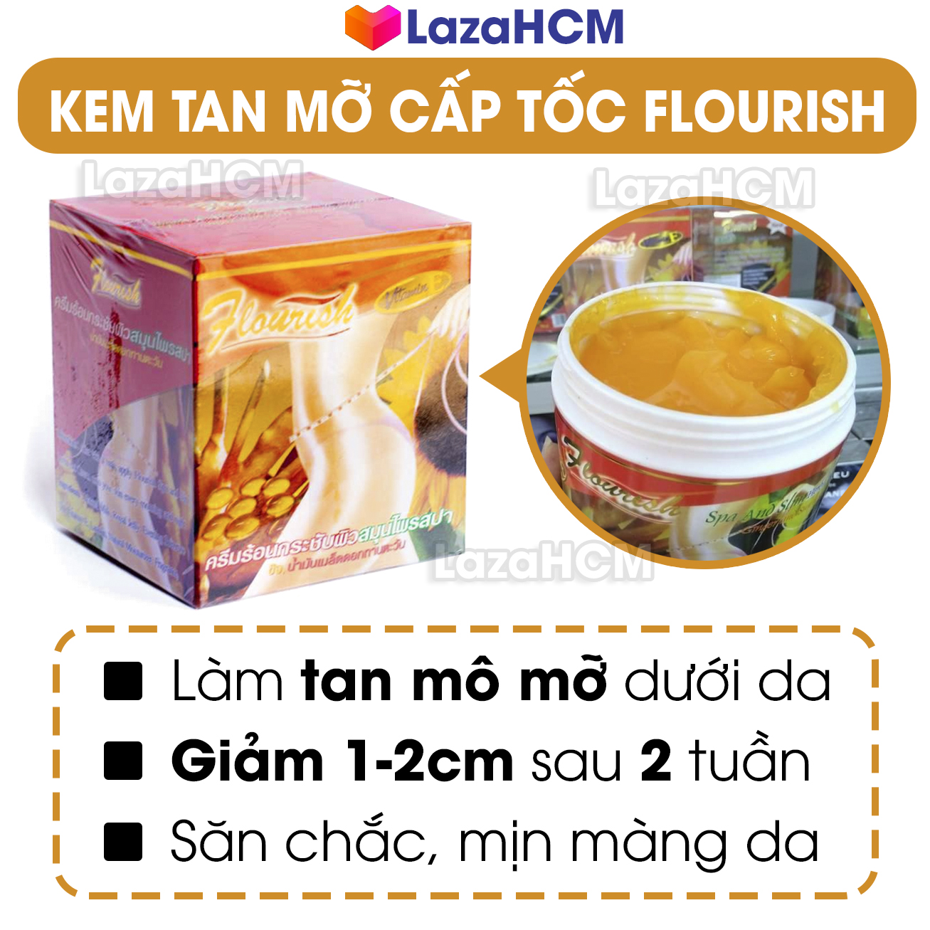 Kem tan mỡ bụng gừng ớt Flourish Thái Lan làm tan mỡ bụng cấp tốc loại tốt hàng chuẩn 100% giảm 1cm đến 2cm sau khoảng 2 tuần