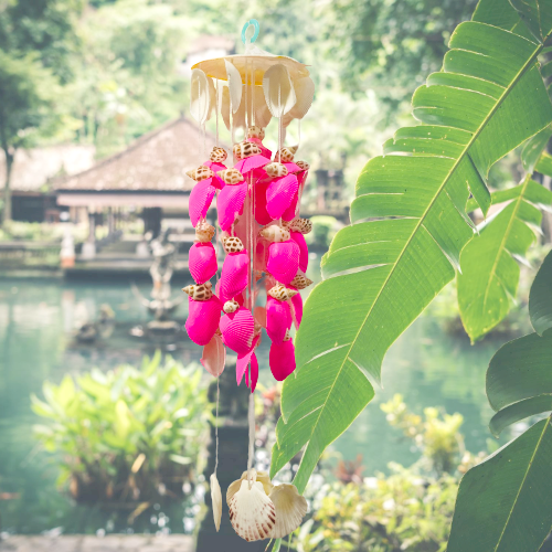 Chuông gió làm từ vỏ sò, vỏ ốc biển sản phẩm thủ công - Phong cách biển