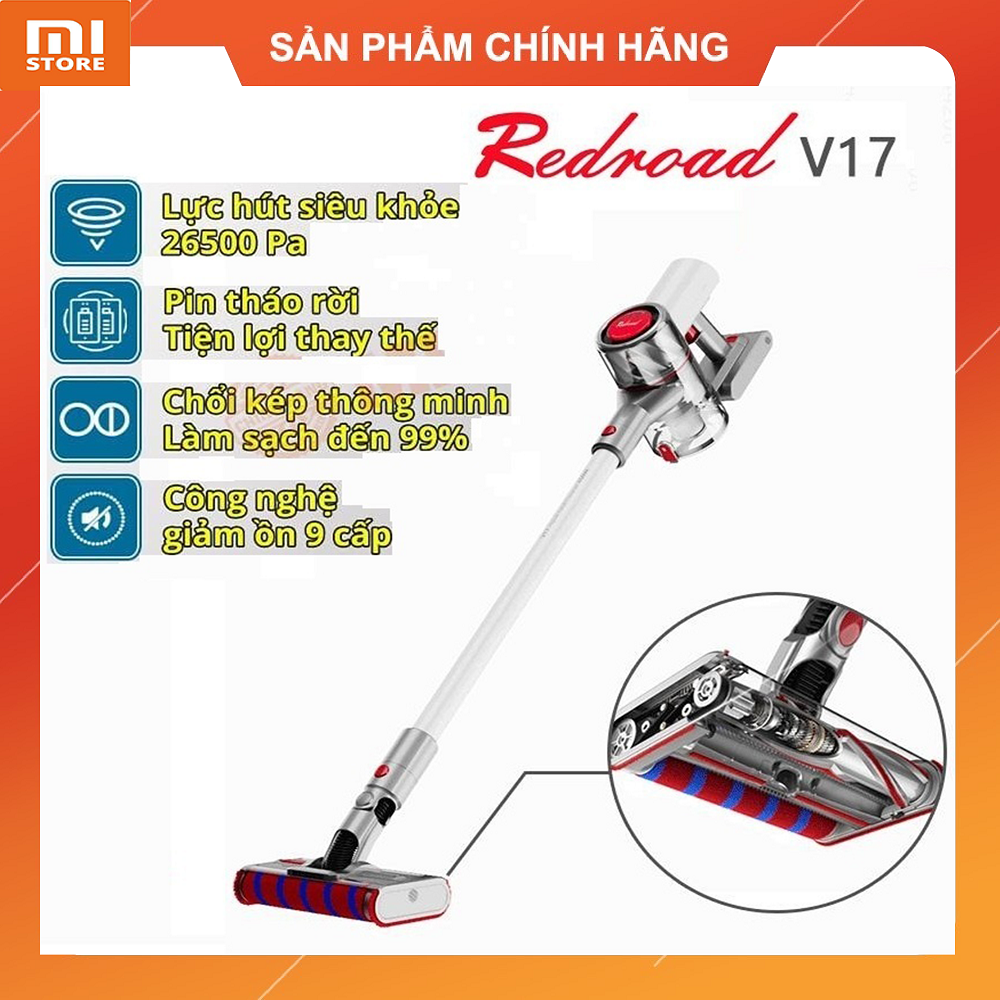  Máy hút bụi không dây cầm tay Xiaomi Redroad V17 lực hút vô địch - Chính hãng bảo hành 24 tháng 