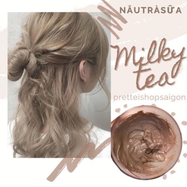 (Nhuộm Collagen Siêu Dưỡng Màu Nâu Trà Sữa) Kem nhuộm tóc tại nhà Không mùi, màu chuẩn, bóng đẹp tự nhiên