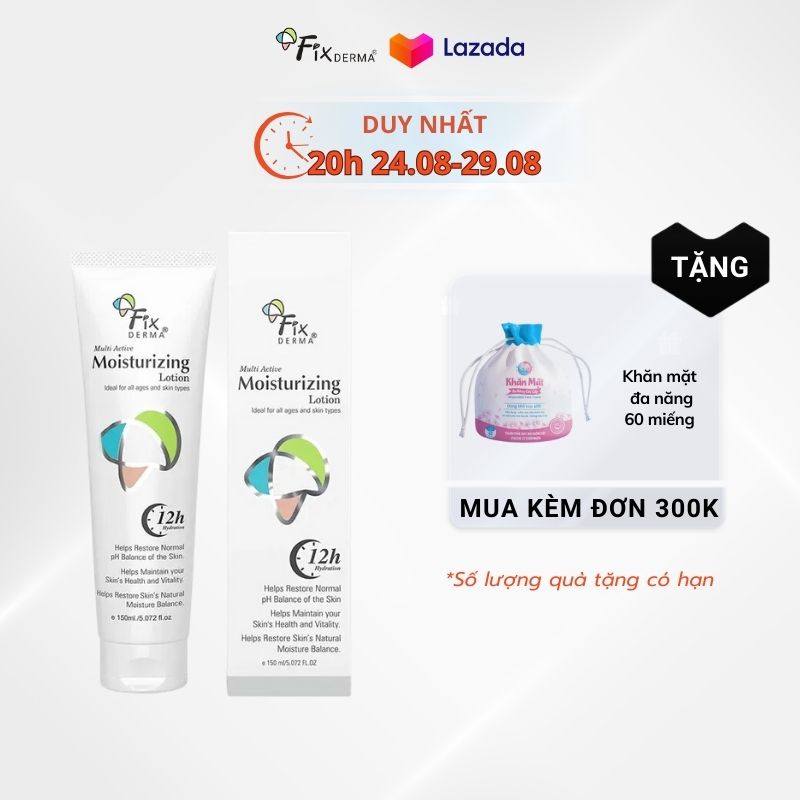 Kem dưỡng ẩm da mặt, kem dưỡng da toàn thân, body lotion thay thế sữa dưỡng thể trắng da giúp dưỡng ẩm body Fixderma Multi-Active Moisturizing Lotion SKINFIT Offical