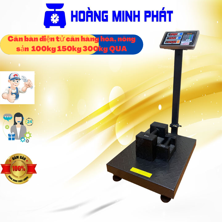 Cân sàn điện tử 100kg 150kg 300kg qua dùng cho nhà máy, nhà hàng cân hàng hóa, cân nông sản