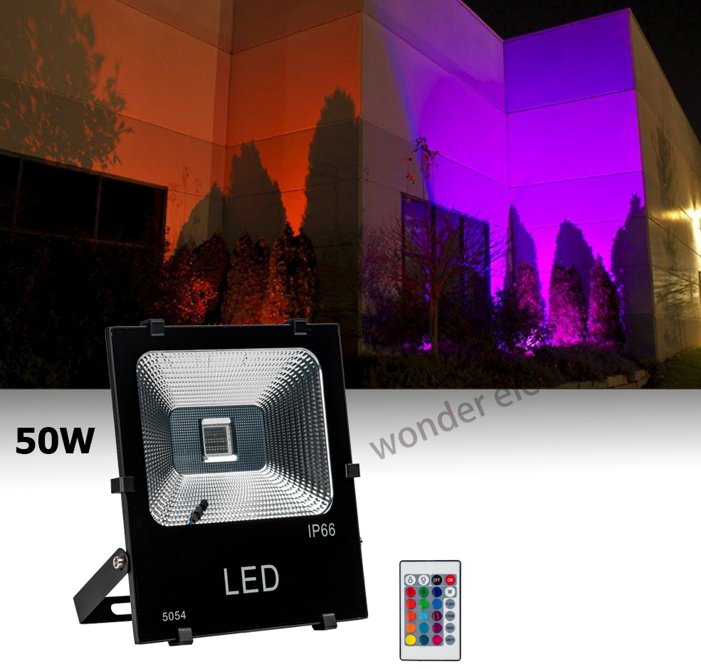 Đèn pha led đổi màu đèn pha rgb đèn pha nhiều màu 50w