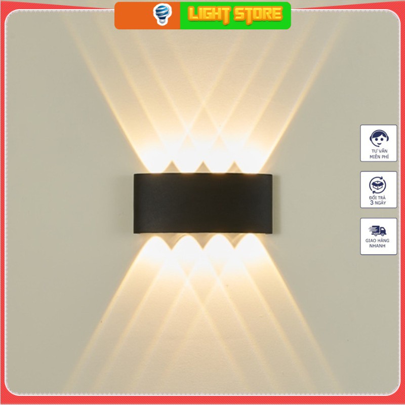 Đèn trang trí hắt tường 2 đầu 4w/6w chống nước tn188 - tn187, đèn trang trí phòng ngủ đa dạng không gian