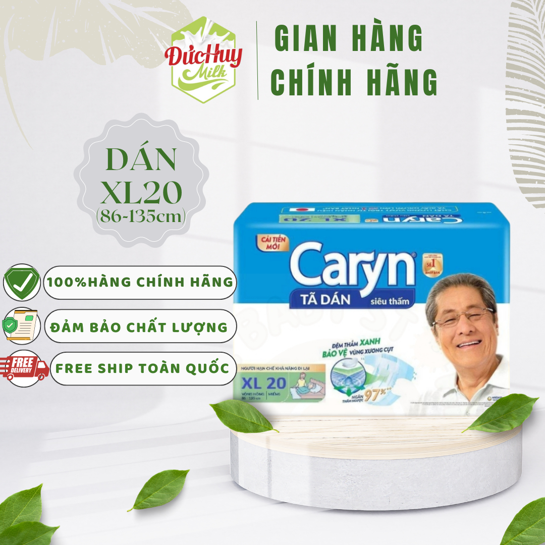 Tã dán siêu thấm caryn l20/xl20 cho người lớn vòng hông 68-122cm