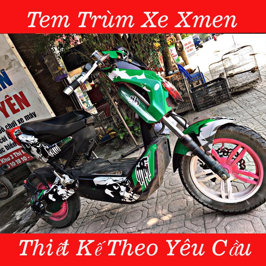 Tem trùm xe điện Xmen Xanh trắng đen