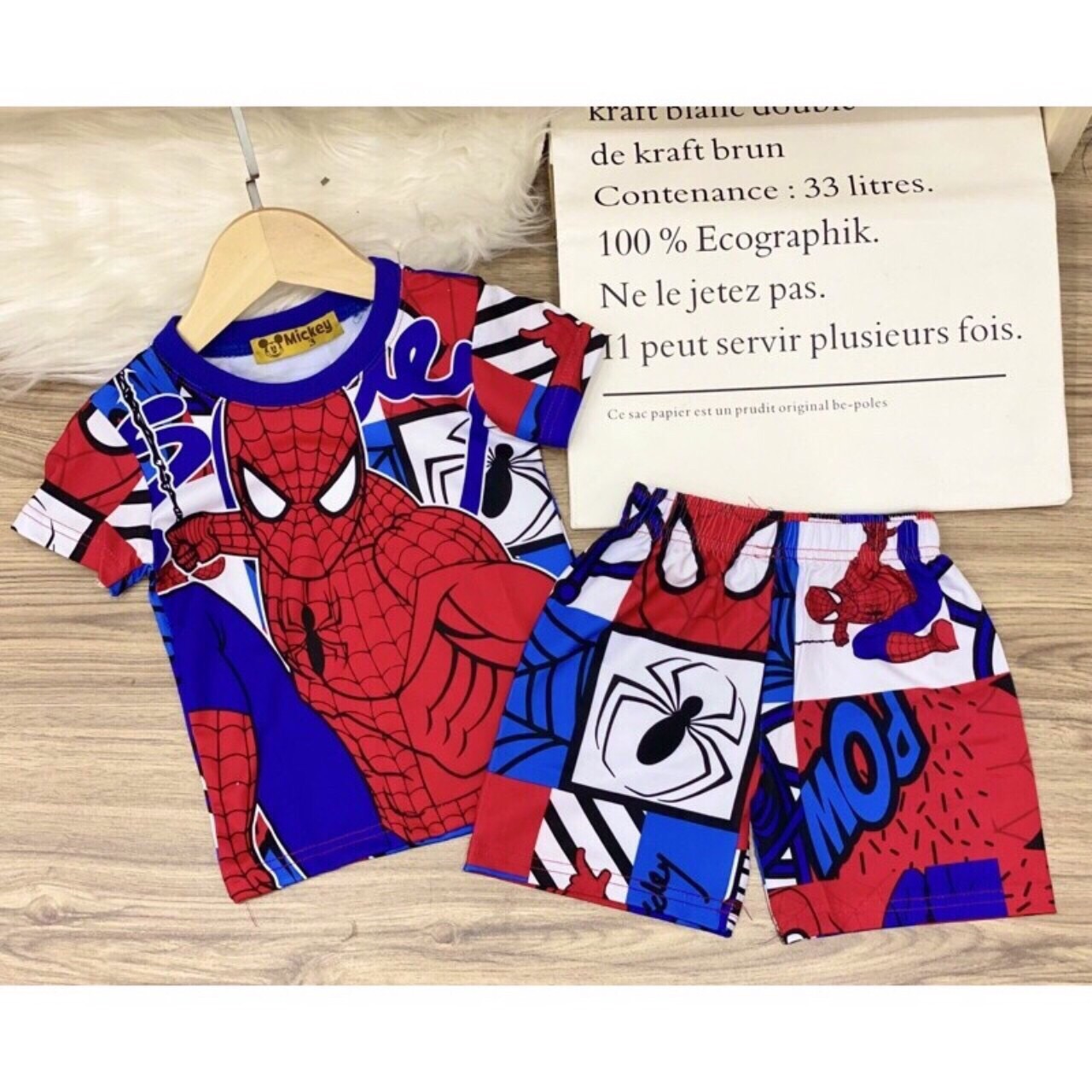 Bộ thun lạnh 3D in hình công chúa , siêu nhân cho bé trai, bé gái