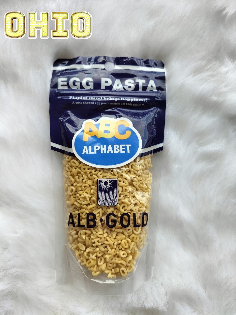 Mì nui trứng ALB GOLD Nhật Bản 90g- Nui ăn dặm cho bé hình chữ cái ABC