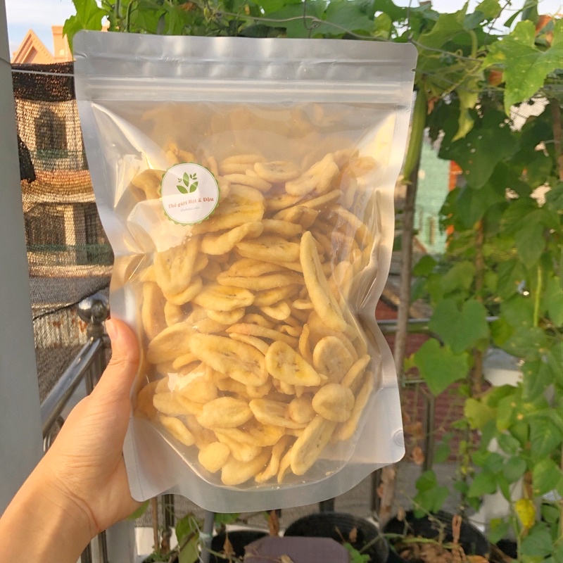 500g Chuối Sấy Giòn Nguyên Miếng loại 1-Giòn Ngọt-Không Chát