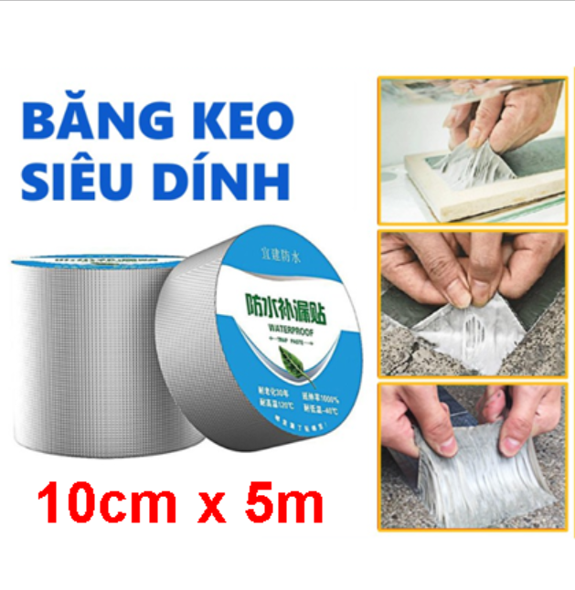 [HCM]( Keo Dán Chống Thắm Khổ To 5m x10cm )Băng Keo Chống Thấm Siêu Dính - Keo Dán Đa Năng - Băng Keo siêu Dính Công Nghệ Nhập Bản