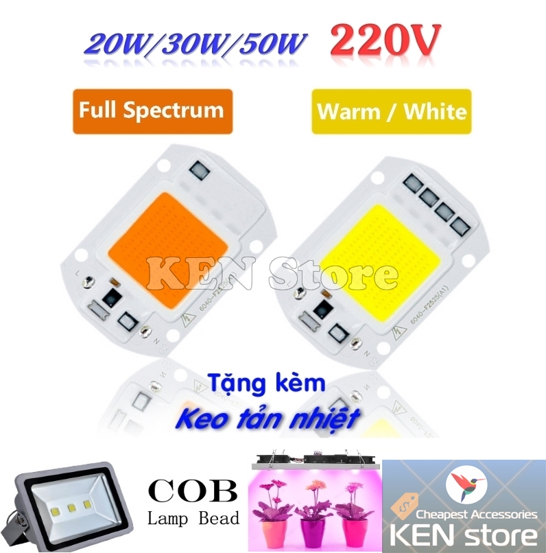 Bóng led 20w 30w 50w điện 220v ac