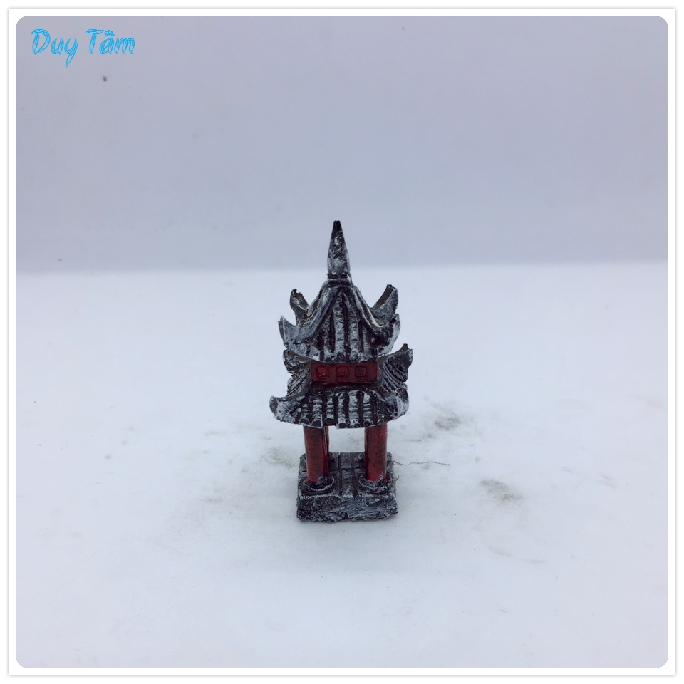 Tiểu cảnh bể cá thủy sinh, hồ bán cạn, hồ cá, non bộ, sen đá, bonsai, thác nước, trang trí sân vườn, terrarium, bàn làm việc. TC003- Mô hình nhà mái đình.