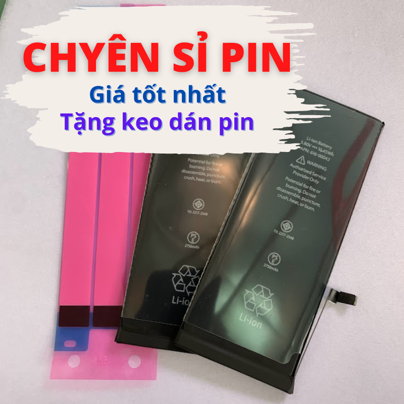 Pin 5 / 5s / 6 / 6 plus / 6s / 6s plus / 7 / 7 plus / 8 / 8 plus dung lượng chuẩn eu mới 100%