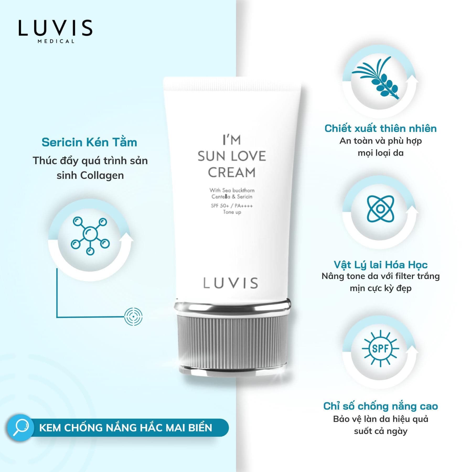 Kem Chống nắng Luvis 50gr - chiết xuất hắc mai biển
