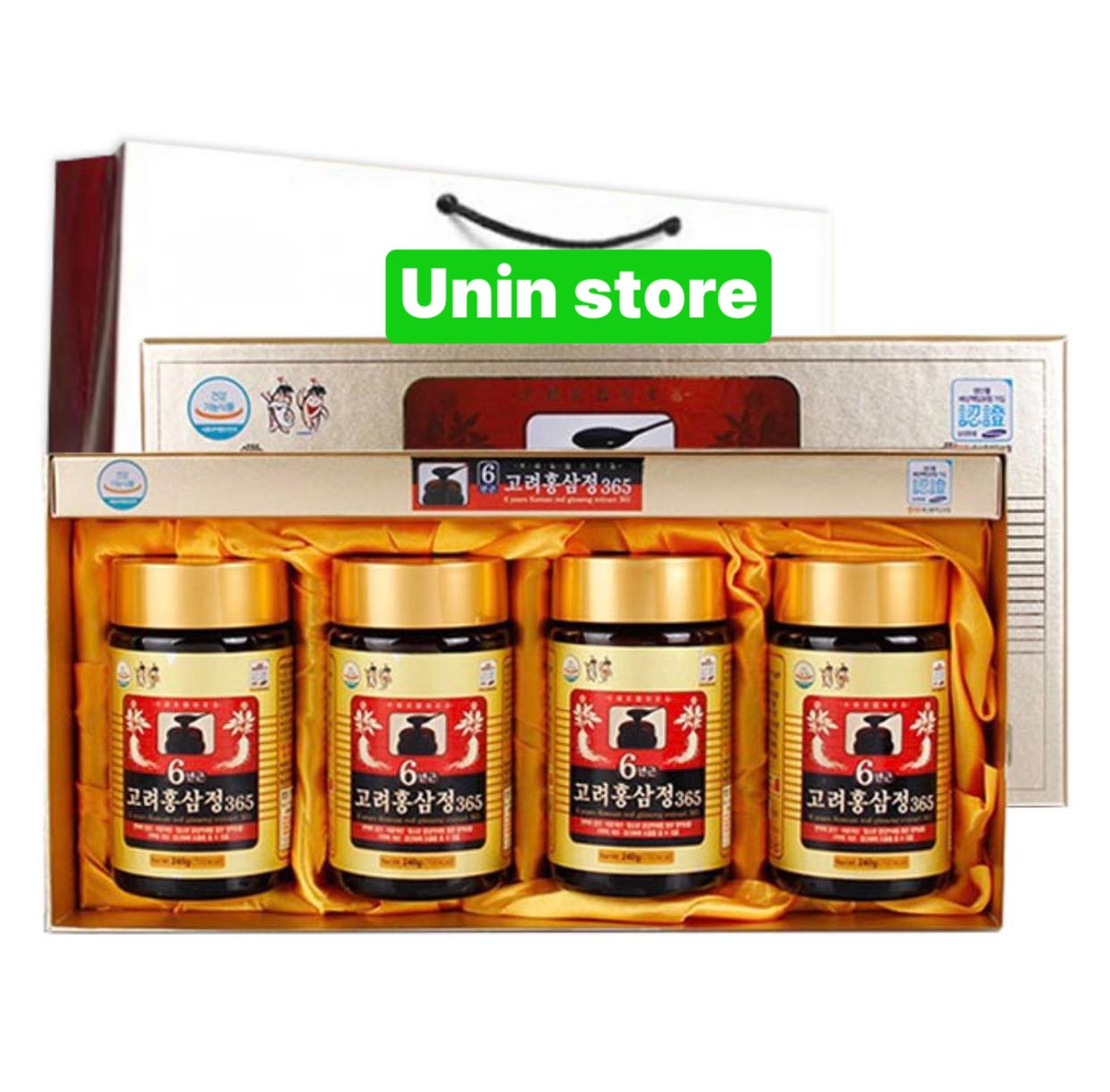 Cao hồng sâm chính hãng 365 sâm Hàn Quốc 6 năm tuổi hộp 4 lọ 240g