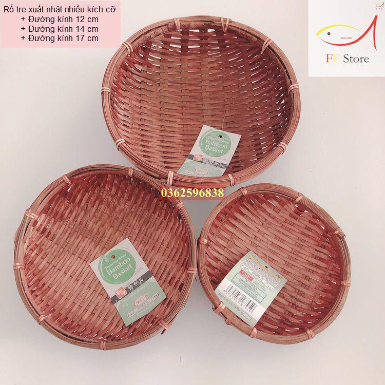 Bộ 3 rổ tre Mini hàng xuất Nhật dùng để đựng đồ hoặc trang trí nhà cửa, nhà hàng, khách sạn