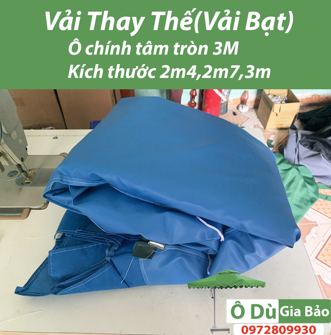Vải Bạt Mái Ô Thay Thế Chính Tâm Tròn 2m4 2m7 3m (Chưa bao gồm khung và chân đế 15kg)
