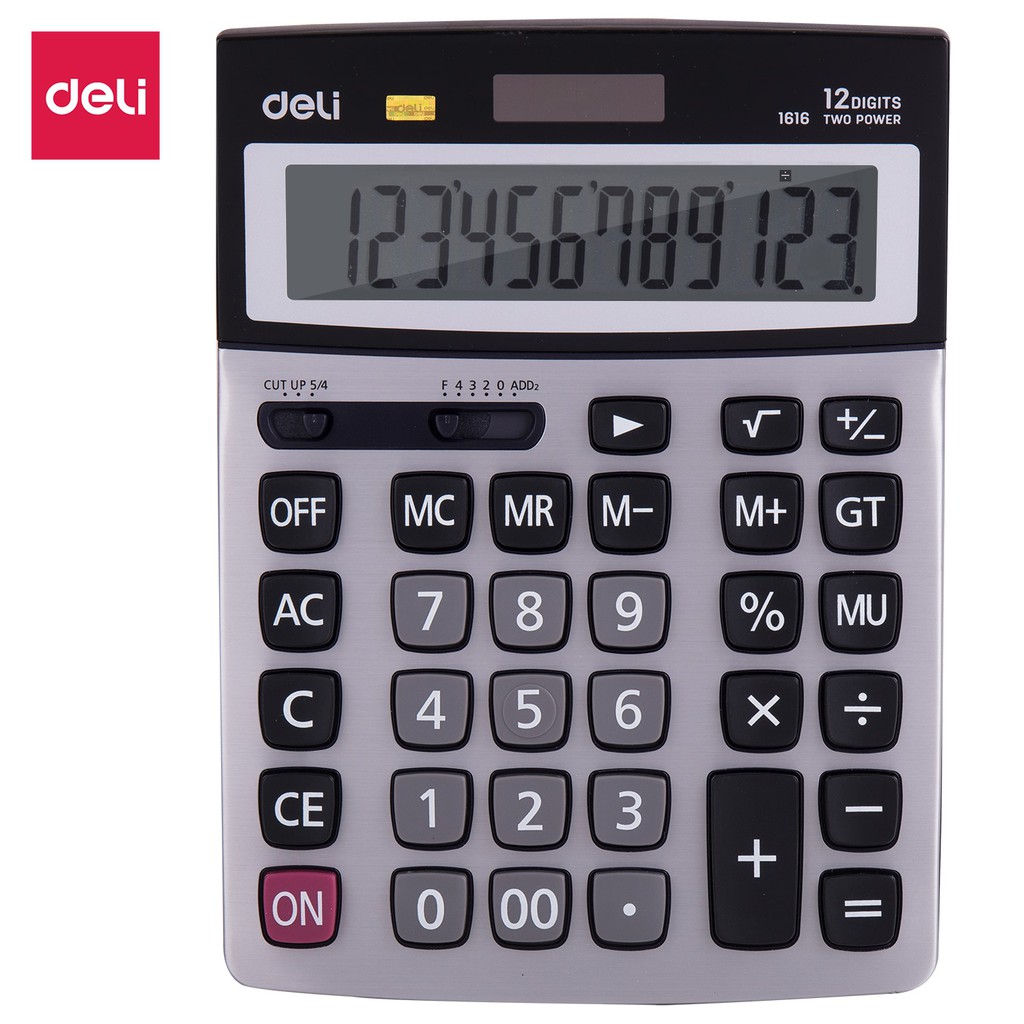 Máy tính kim loại 12 số deli e1616