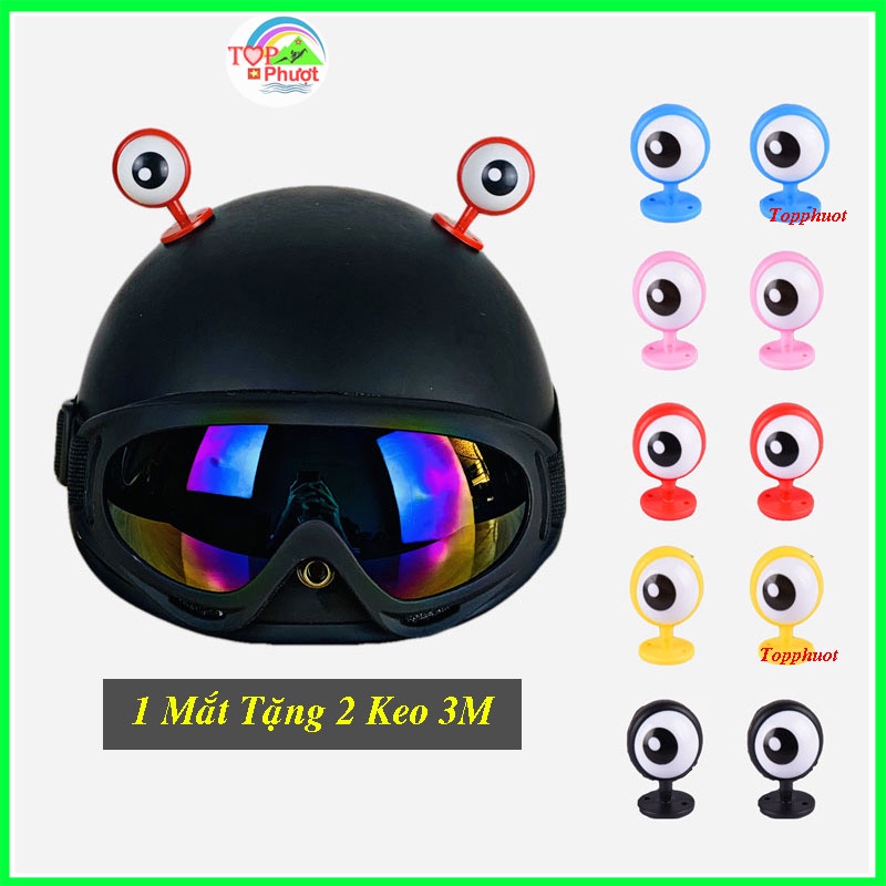 Mắt Ếch Gắn Trang Trí Mũ Bảo Hiểm, Phụ Kiện Gắn Mũ Bảo Hiểm Độc Lạ Hottrend, Top Phượt