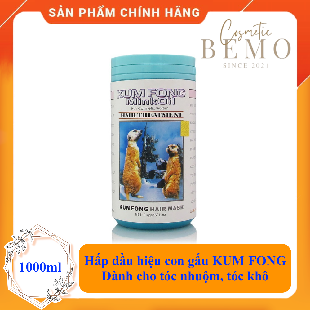Dầu hấp kum fong mink oil, 1000ml , dành cho tóc nhuộm, tóc khô và trẻ ngọn - bemo shop