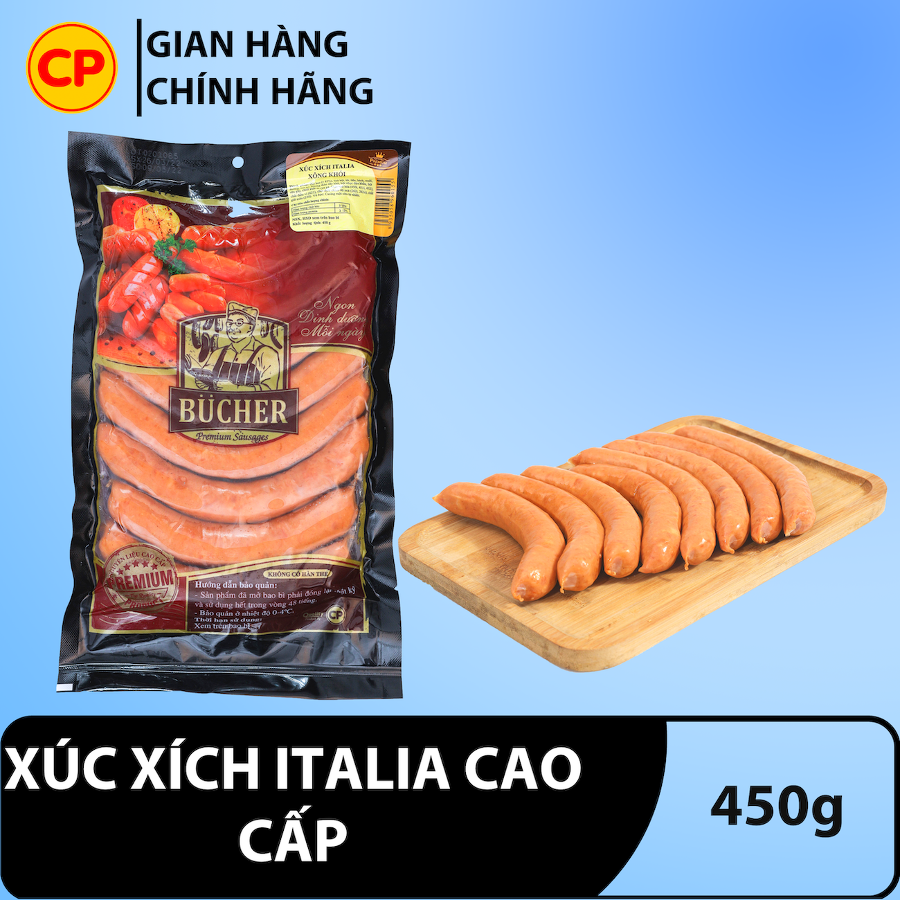 Xúc xích italia 450g - xúc xích tươi cp