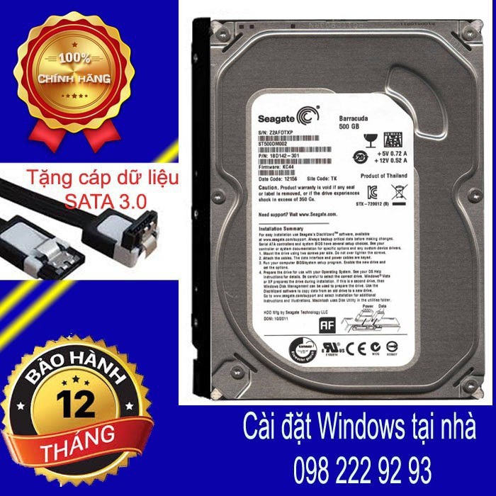 Hdd sea gate 500gb sata bảo hành 12 tháng - hdd sea gate 500gb sata bảo hành 12 tháng