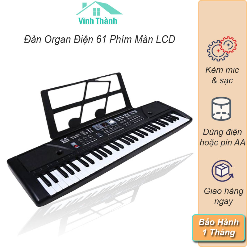 Đàn Piano Đàn Organ Điện Đàn Electronic Keyboard Đàn 61 phím kèm mic và sạc