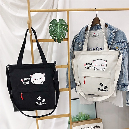 Túi tote đeo vai, đeo chéo đi học, đẹp , rẻ- mèo ú cony