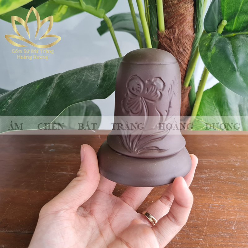 Ống đựng tăm đất nung Bát Tràng màu đen