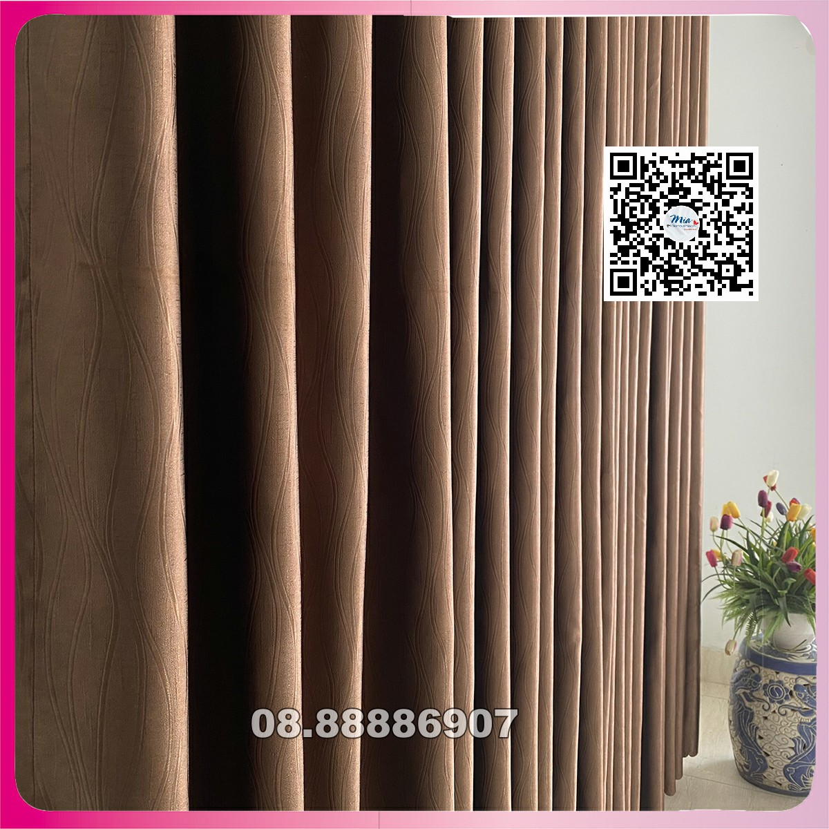 [HCM]Màn rèm cửa màu nâu socola may sẵn kích thước tùy chọn chống nắng >95% dùng làm rèm cửa chính rèm cửa sổ background shop rèm cửa Huy Hoàng - Curtains ready-made chocolate brown curtains optional sizes > 95% sun protection