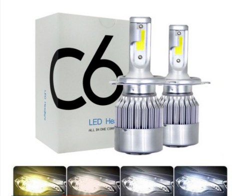Đèn pha cos LED H7 H11 C6 siêu sáng 36W dành cho xe hơi ô tô tương thích