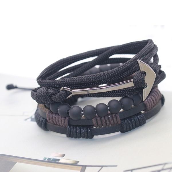 [HCM]Combo 3 Vòng Tay Nam Hình Mỏ Neo Navy Wind Mạnh Mẽ VTT53