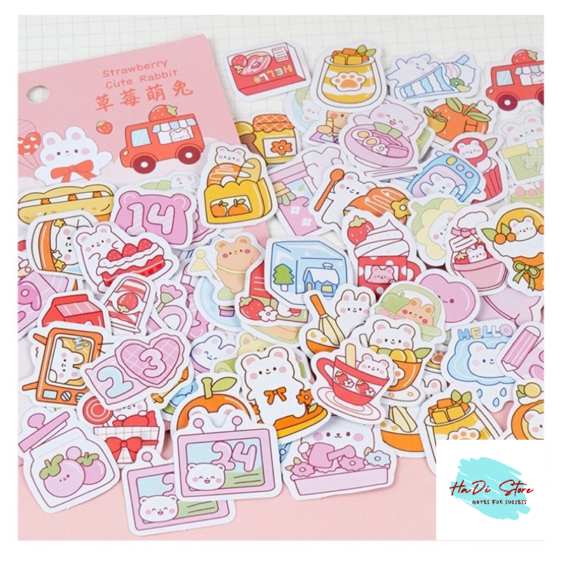 Set 200 chiếc sticker dễ thương nhiều màu, có tách lẻ