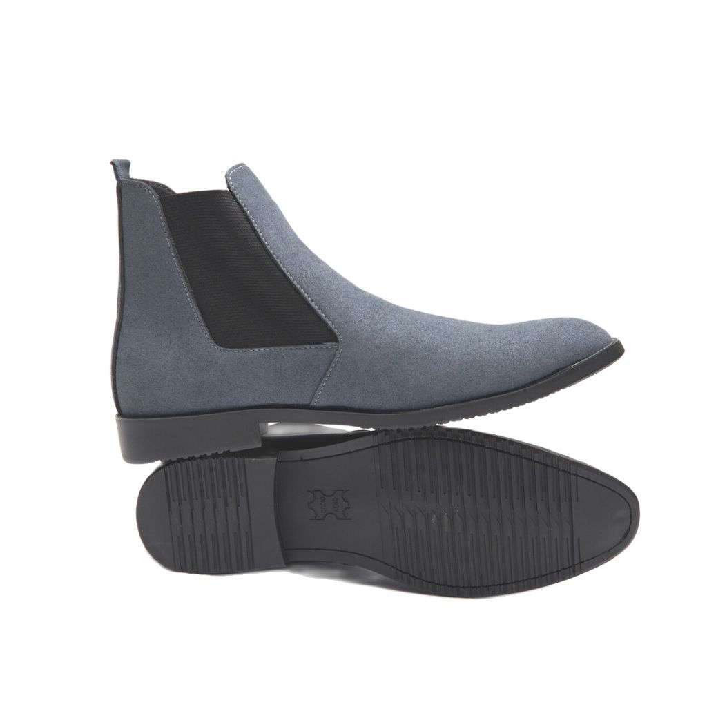 Giày boot nam - Giày chelsea boot da búc xám cổ chun CB520PT-XAMBUCK