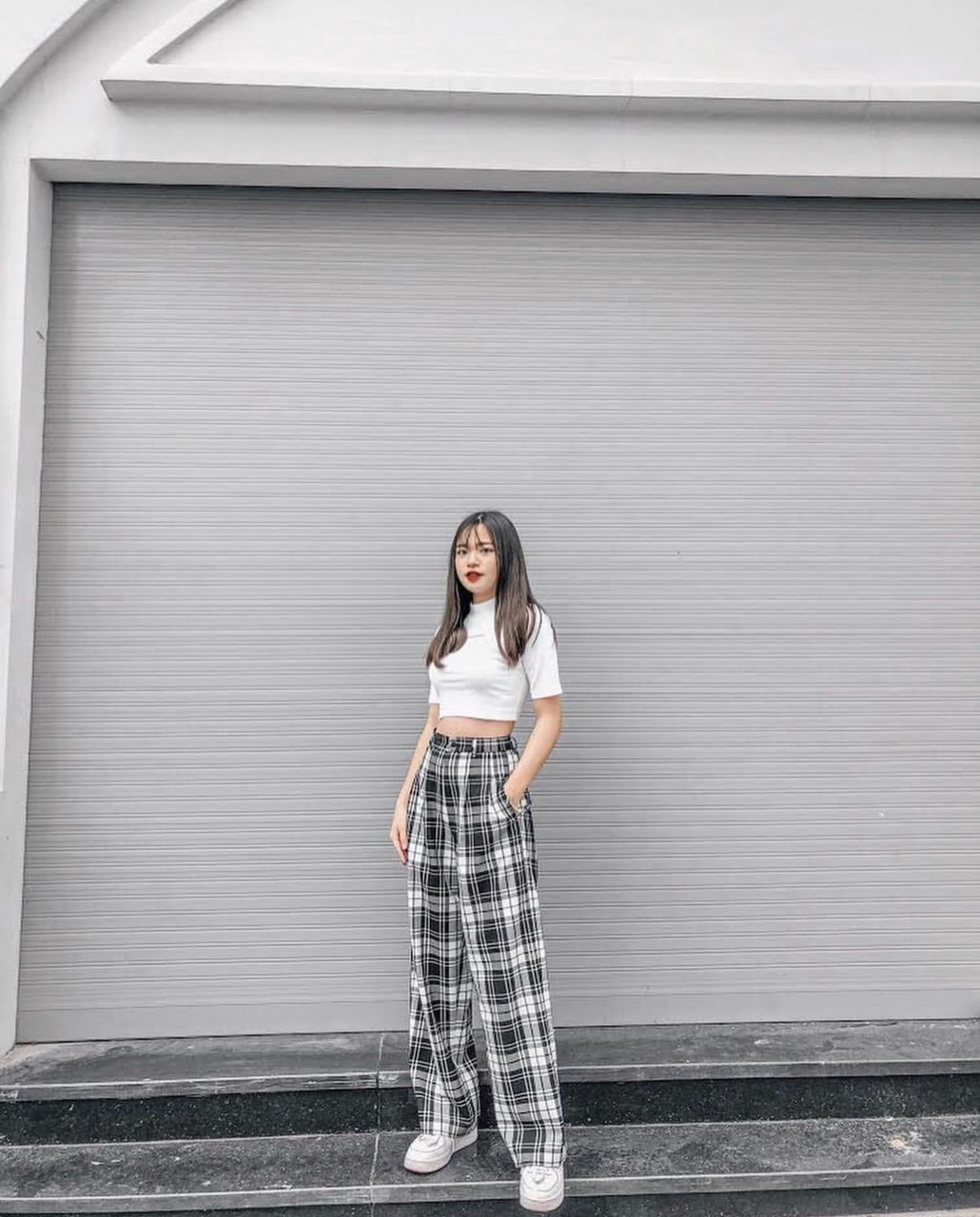 [HCM]Quần ống rộng sọc caro cạp cao-hot trend 2020-hàng loại 1 siêu đẹp- Bu Fashion shop