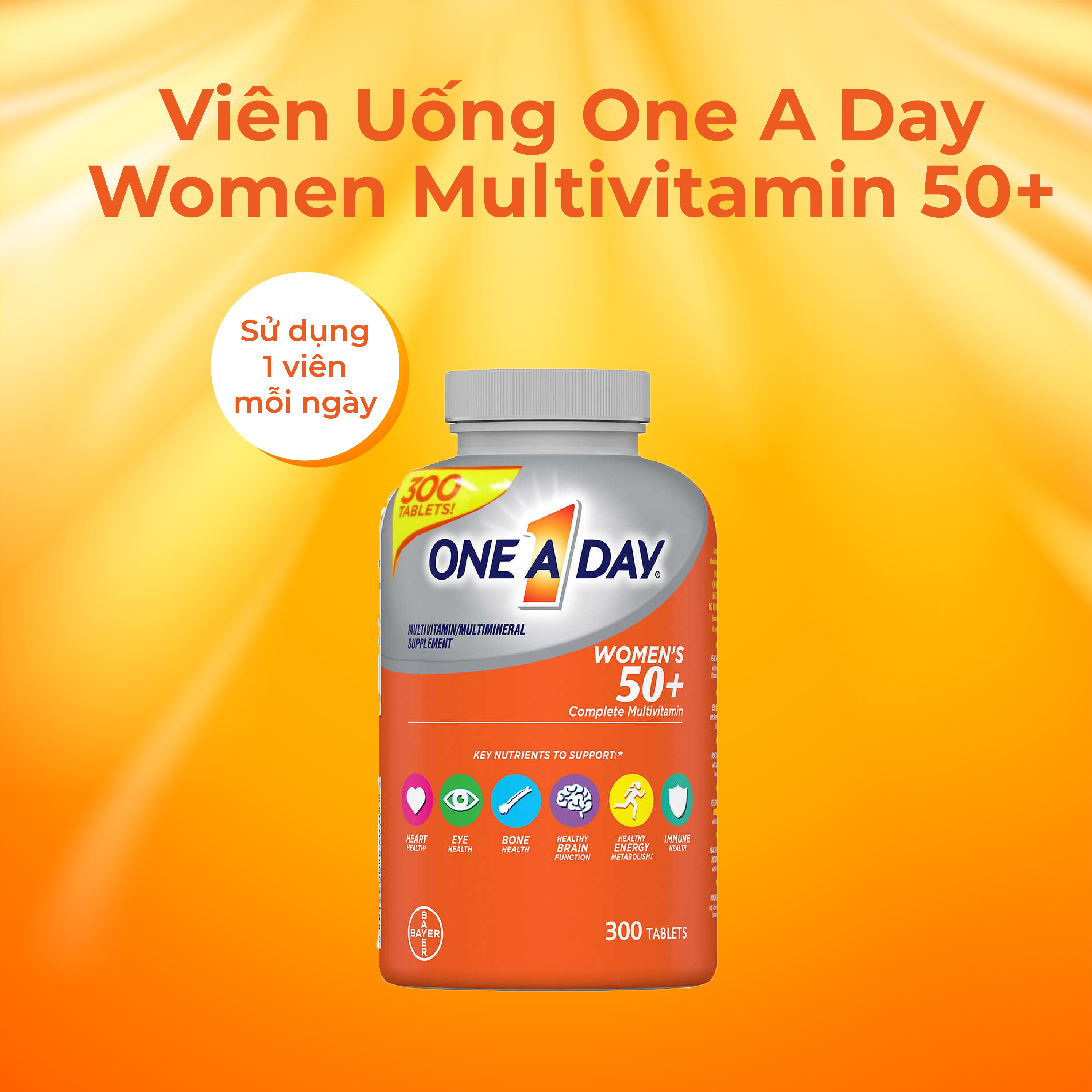Vitamin tổng hợp nữ Kirkland Signature One A Day Women 50+ 300 Viên Của Mỹ