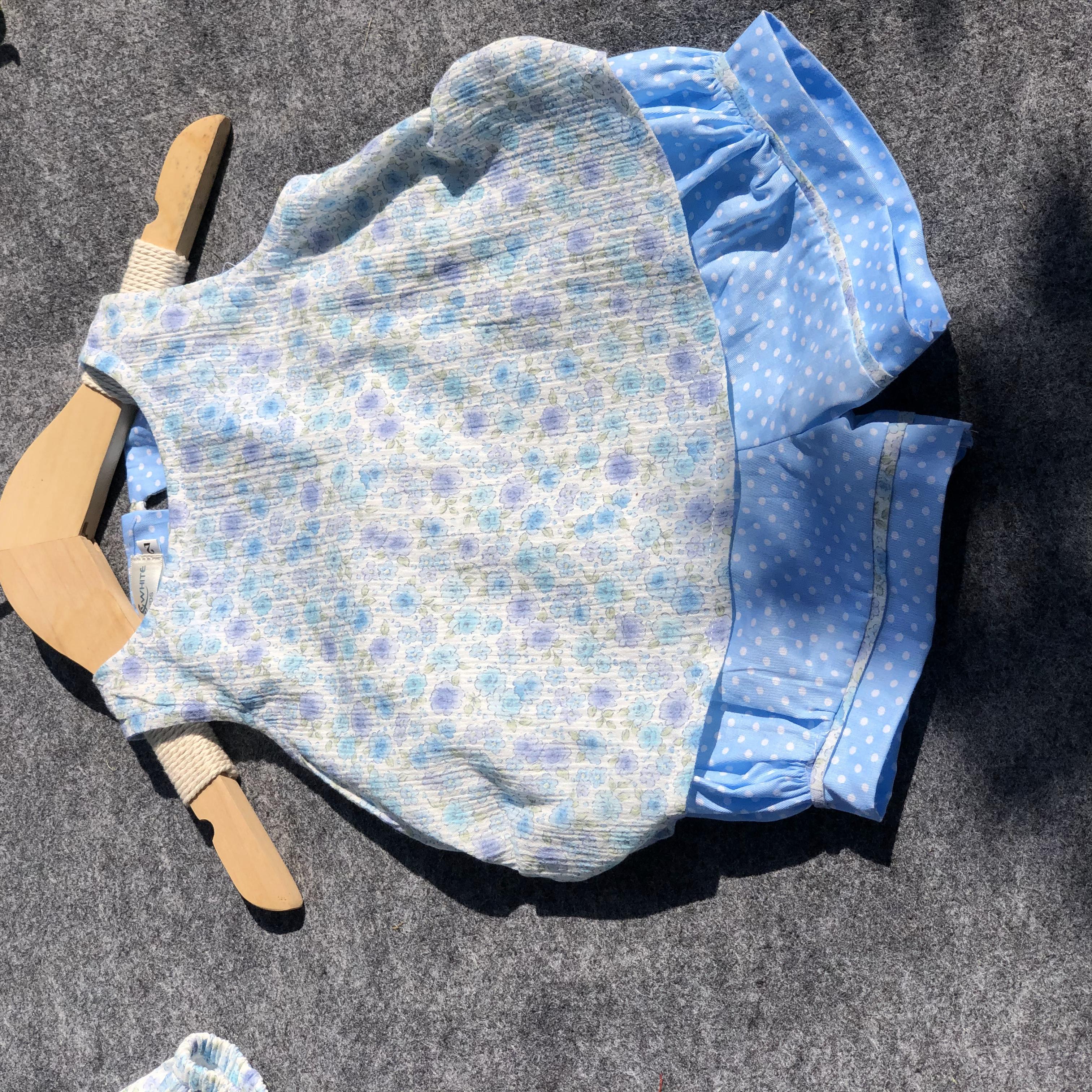 Bộ đùi bé gái dún hông, chất thô cotton thoáng mát
