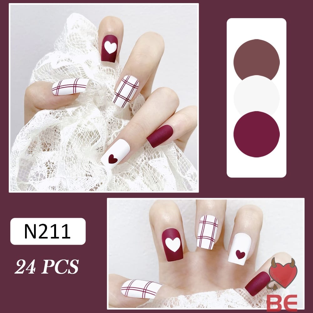 Hộp 24 Móng tay giả , nail giả , móng giả A103 (Tặng keo dán móng tay )