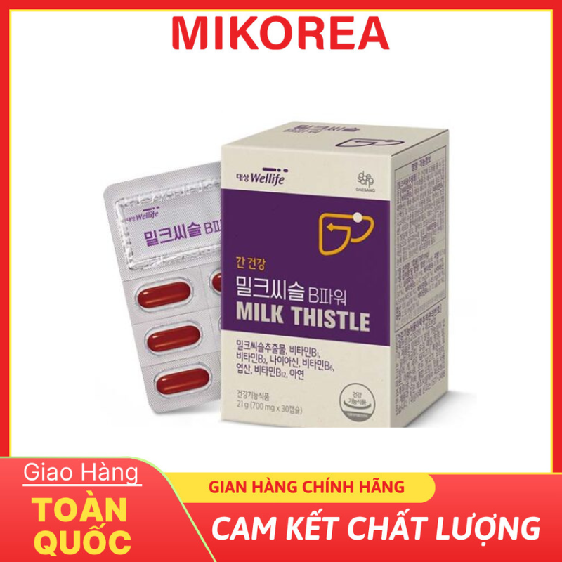 Viên Uống Thải Độc Gan Milk Thistle Daesang Wellife Hàn Quốc (30v)- Tăng Cường Chức Năng Gan, Thải Độc Gan- Mikoreavn