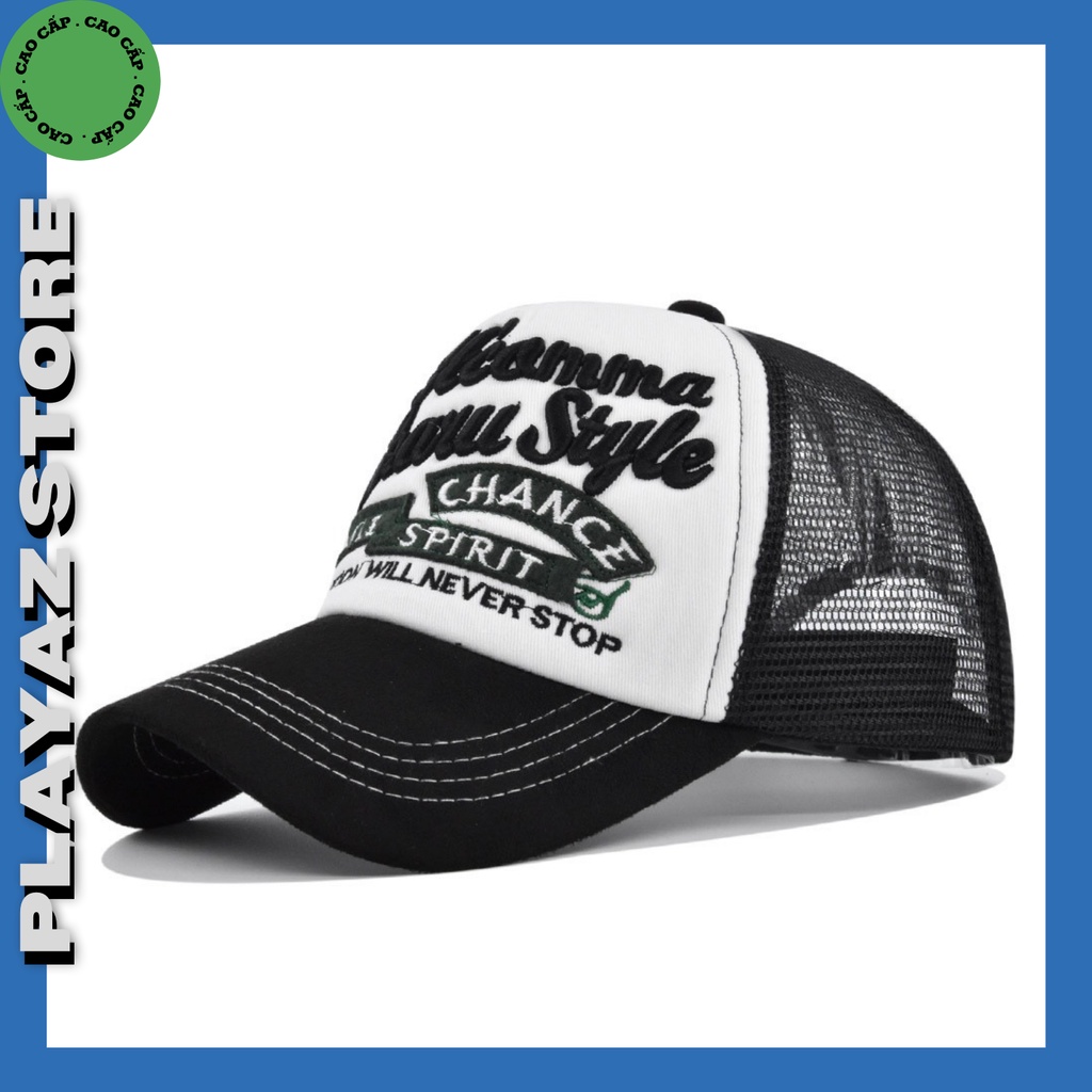 Playaz mũ lưỡi trai trucker hat chữ thêu