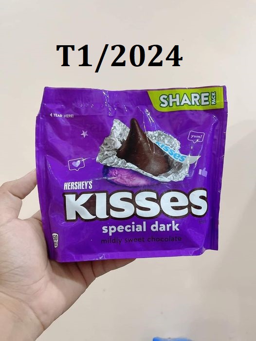 KẸO SOCOLA KISSES SPECIAL DARK - 283G  SOCOLA ĐẮNG TÍM-DATE T1 2024