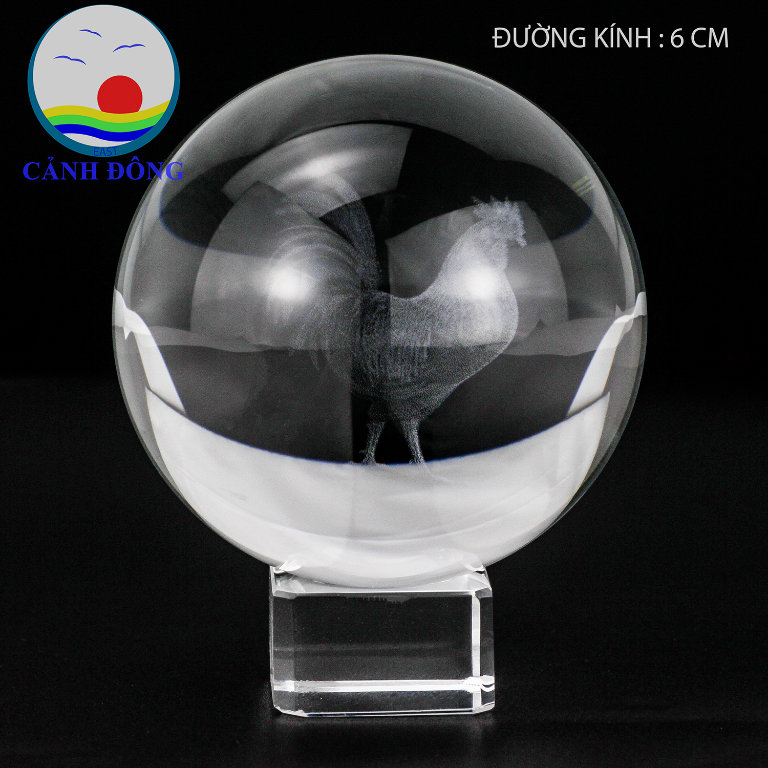 Quả cầu pha lê con Gà 3D – quà tặng pha lê sang trọng