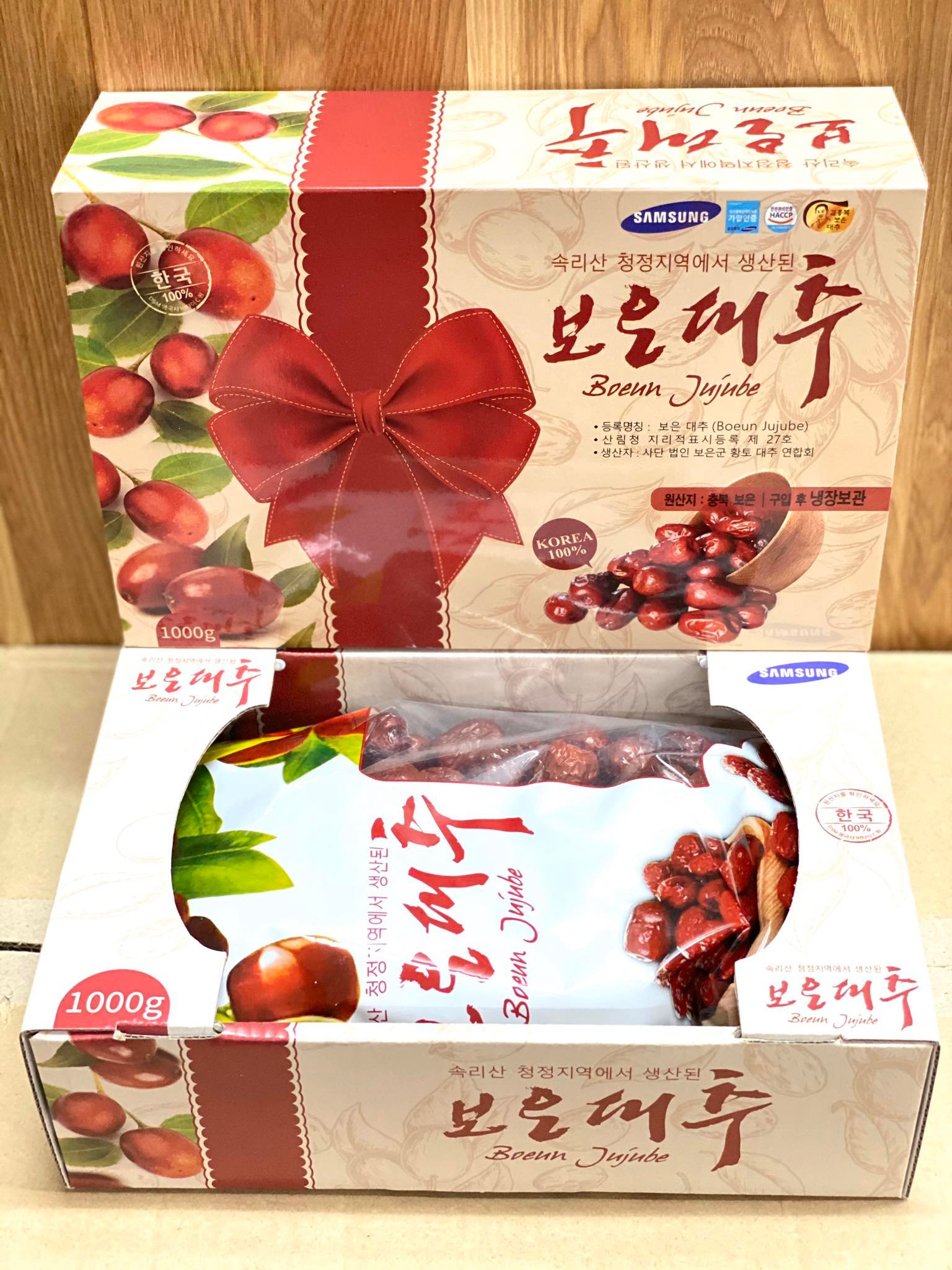 [CHÍNH HÃNG] Táo đỏ sấy khô Hàn Quốc hộp 1000gr - giúp điều hòa khí huyết, giữ nhiệt, bổ dưỡng cho cơ thể