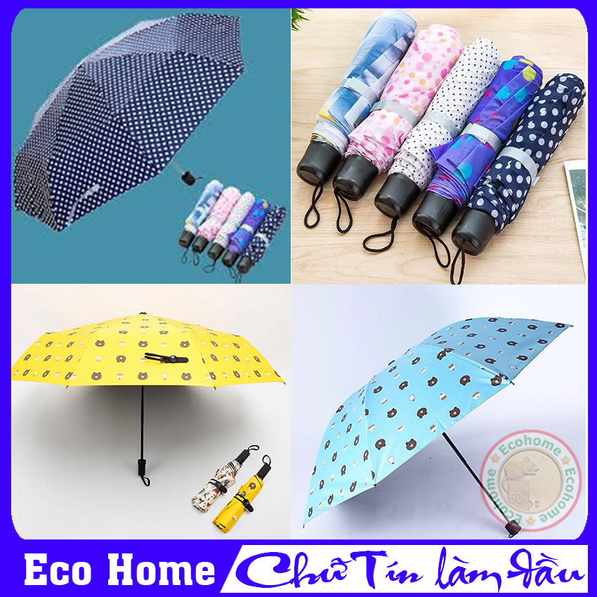 Ô dù đi mưa gấp gọn nhiều màu, Ô dù nhỏ gọn, Ô dù đi mưa che nắng mini xếp gọn - Đổi trả trong vòng 07 ngày tại Eco Home