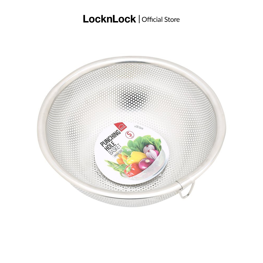 Rổ inox Punching Hole Lock&Lock MIXA1201 có lỗ treo tiện lợi