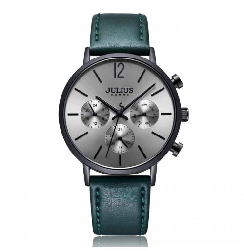 Đồng hồ nam 6 kim jah-101a julius hàn quốc dây da