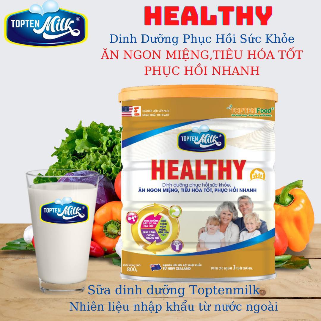Sữa HEALTHY 800gr Sữa Phục Hồi Sức Khoẻ TOPTENMILK